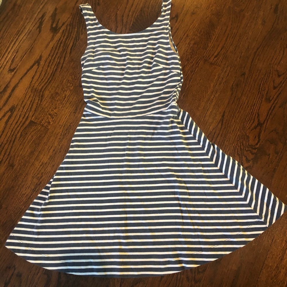 Simple black and white striped dress